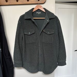 Women's Dark Green Sherpa Jacket